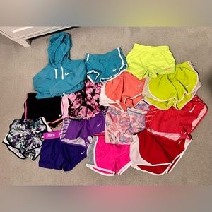 Girls Nike Shorts Lot XS, 4, 5, 6 - 13 shorts with 1 Jacket